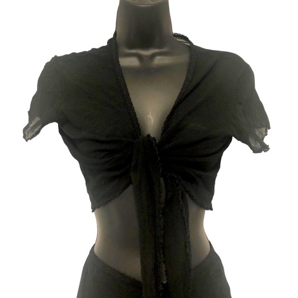 Vintage Victoria’s Secret black micro mesh 3 piece set - Picture 3 of 6